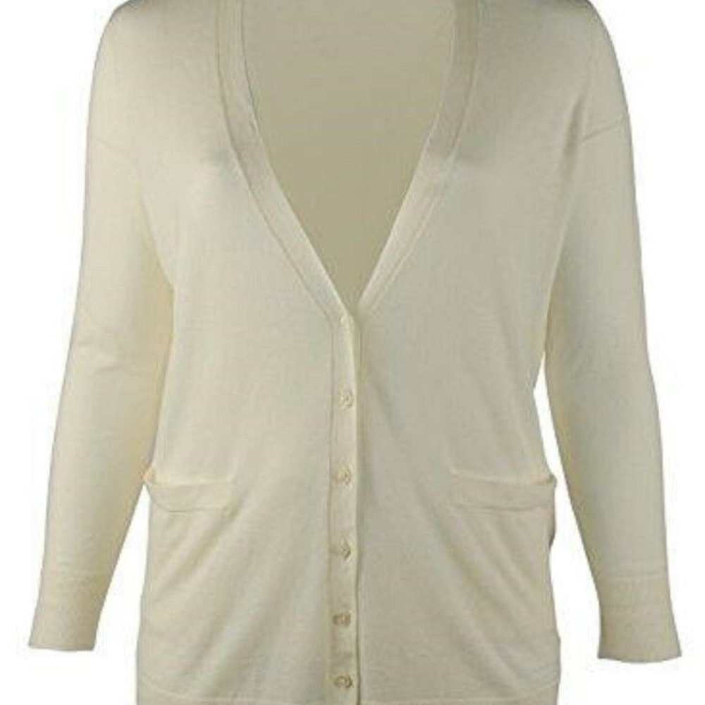 LAUREN RALPH LAUREN PLUS SIZE STRETCH CARDIGAN ANT